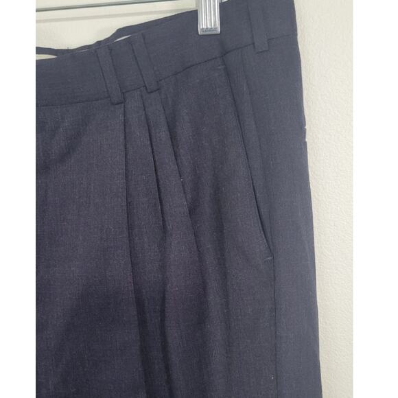 Krizia Dress Pants Mens Size 38x29 Dark Blue Cuffed Pleated Made in Italy Slacks - Picture 8 of 10